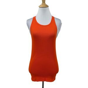Ralph Lauren Tank Top Womens XL Extra Large Flame Red Scoop Neck Black Label